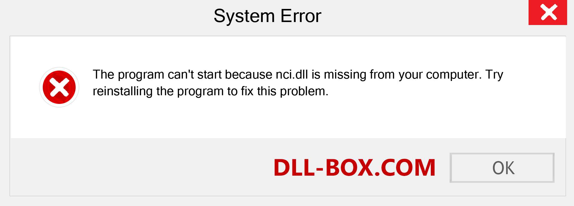  nci.dll file is missing?. Download for Windows 7, 8, 10 - Fix  nci dll Missing Error on Windows, photos, images